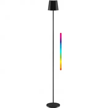 Bezdrátová LED stojací lampa Goobay, velikost XL, 122 cm, RGBW, černá 76573