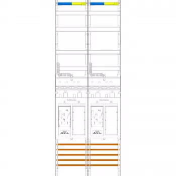 Elektroměrový panel f-tronic 2polový ER29 H=1350mm 2-eHZ 2 Res. 7143002 1 (7143002)