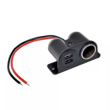 IWH 12/24V Autozásuvka se 2 USB porty, celkový výstup 4,2A (019010)
