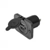 IWH USB Double Flush-Mount Socket 12/24V 2.1A 2x USB-A Black 019006