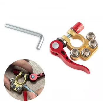 IWH 019056 Battery Quick Connector, Positive & Negative Spring Clamp, Quick Release, with Stud Bolts, 1 Pair