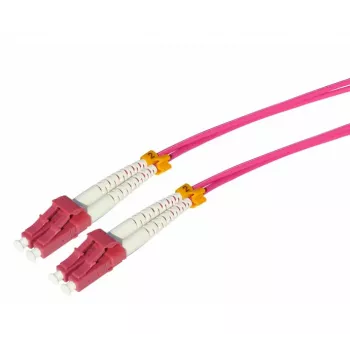 Vláknový optický patch kabel Tecline HD OM4 multimode, LC duplex na LC duplex, 50/125 µm, vřesově fialový, 25 m 798LL25