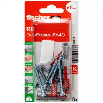 Montážní sada Fischer 535959 DuoPower 8 x 40 RB K NV, 40 mm, 8 mm, 1 sada