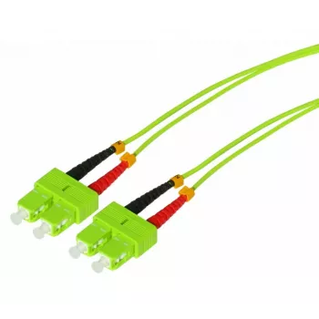 Vláknový patch kabel Tecline HD OM5 multimode, SC Duplex na SC Duplex, 50/125 µm, limetkově zelený, 3 m 796SS03
