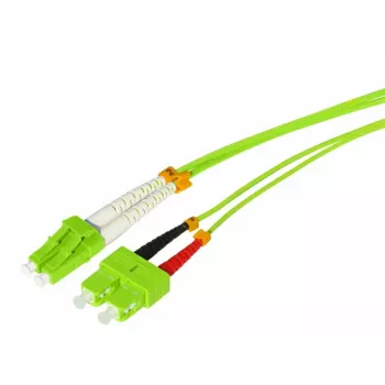 Vláknový patch kabel Tecline HD OM5, LC Duplex na SC Duplex, 50/125 µm, limetkově zelený, 10 m 796LS10