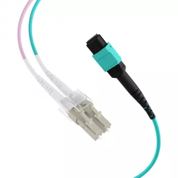 Fan-out patch kabel EFB MTP na LC 12 vláken OM3 LSZH aqua, 7,5 m MTPF12LCOM3-7,5