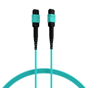 Patch kabel EFB Elektronik MPOF12MPOFOM3-3 MPO-PLUS samice na MPO-PLUS samice OM3 12vláknový typ B LSZH Aqua, 3 m