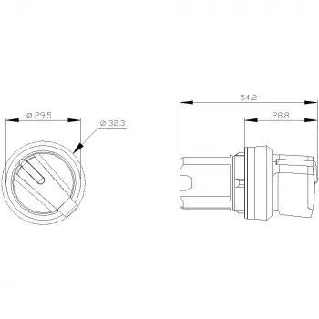 Hlava voliče Siemens SIRIUS ACT 3SU10022BC100AA0, 22 mm, 2 polohy, aretace, černý plastový čelní kroužek, možnost osvětlení