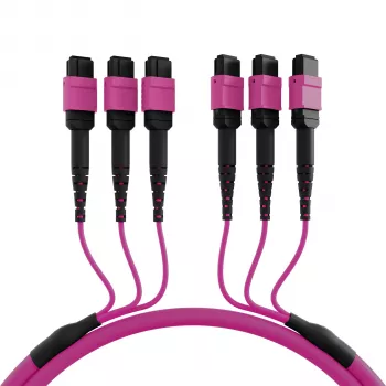 Matricový patch kabel EFB Elektronik MTP-F/MTP-F 48vláknový OM4, LSZH erika violet, kód A, 25m MTPF48MTPFOM4-25-A