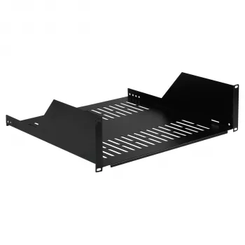 19 inch 3U policový podstavec do racku EFB Elektronik, hloubka 450 mm, nosnost 36 kg, RAL 9005 černý 691650TS.3U450