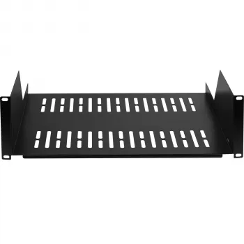 19 inch 3U policový podstavec do racku EFB Elektronik, hloubka 450 mm, nosnost 36 kg, RAL 9005 černý 691650TS.3U450