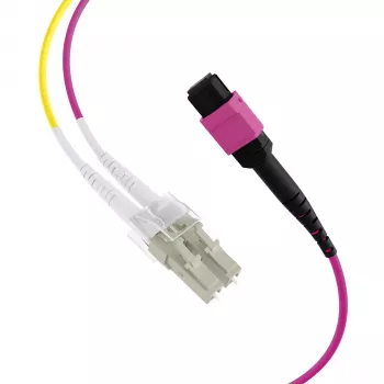 Trunk kabel MPO-PLUS (F) na LC, OM4, 8 vláken, typ B, LSZH, vřesově fialový, 1 m MPOF08LCOM4-1