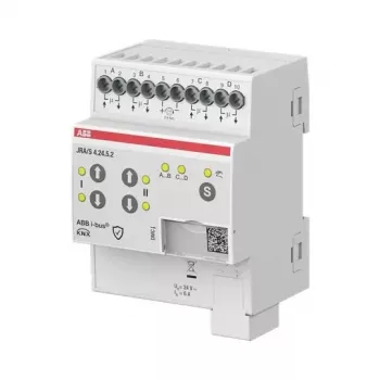 KNX aktor pro žaluzie/rolety ABB JRA/S4.24.5.2, 4násobný, 24V AC/DC, ruční ovládání, DIN lišta 2CDG110298R0011