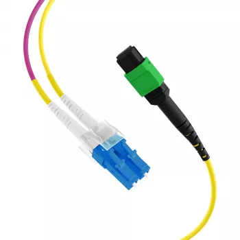 Trunk kabel EFB Elektronik MPOF12LCOS2-5 MPO/APC(F) na LC, OS2, 12 vláken, typ B, LSZH, žlutý, 5 m