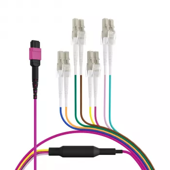 Trunk kabel EFB Elektronik MPO-PLUS(F)-LC, OM4, 8 vláken, typ B, LSZH, vřesově fialový, 2 m MPOF08LCOM4-2