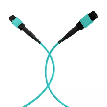 Patch kabel EFB Elektronik MPO-PLUS female na MPO-PLUS female, OM3 multimode, 12 vláken, typ B, LSZH aqua, 5m MPOF12MPOFOM3-5