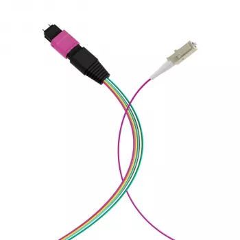 Fanout kabel EFB Elektronik MPO-PLUS (M)-LC OM4 12 vláken typ B LSZH fialový Erika 1m MPOM12LCOM4-1
