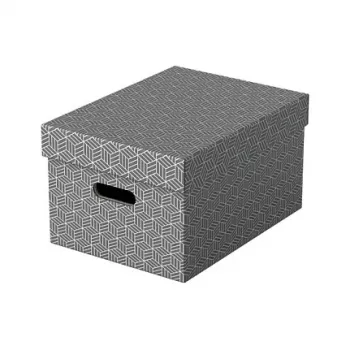Úložná krabice Esselte Home M, 17,5 l, 26,5 x 36,5 x 20,5 cm, balení 3 ks, bílá/šedá (628283)