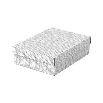 Sada úložných a dárkových krabic LEITZ Home M, 3 ks, bílá, 100% recyklovaná vlnitá lepenka, odnímatelné víko 628284