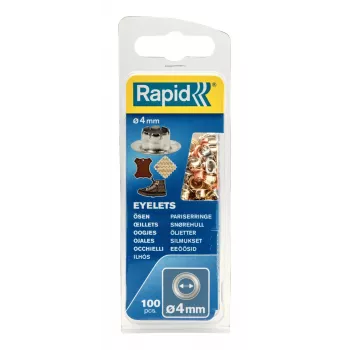 Rapid 5000409 Eyelets, 4 mm, Assorted Colours, 100 Pieces