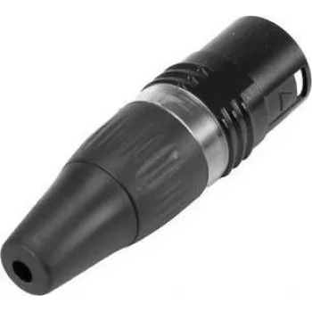 5pinový XLR konektor HICON HI-X5CM-B, pájené připojení, tlakově litý zinek, černá 30200514