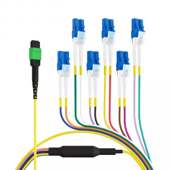 Trunkový kabel EFB Elektronik MPO-PLUS/APC(F)-LC OS2 12 vláken typ B LSZH žlutý 3m MPOF12LCOS2-3