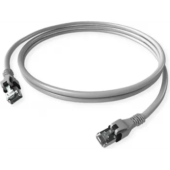 ZVK GmbH EasyLan PushPull Cat 6 STP Patch Cable, RJ-45 Male to RJ-45 Male, 1 m, Grey, Molded Snagless CPP1OACACA0010