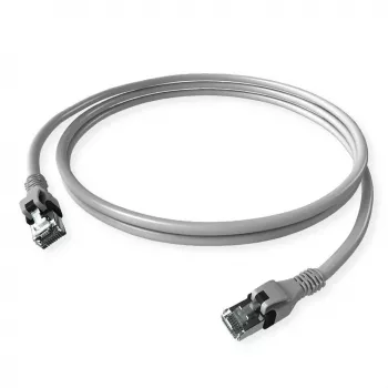 ZVK GmbH EasyLan PushPull Cat 6 STP Patch Cable, RJ-45 Male to RJ-45 Male, 1 m, Grey, Molded Snagless CPP1OACACA0010