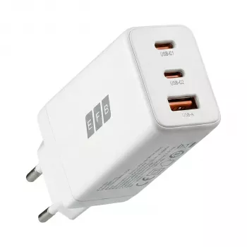 Nástěnná nabíječka EFB Elektronik 65W GaN 2x USB-C + USB-A PD3.0 QC3.0 bílá G651A2CE