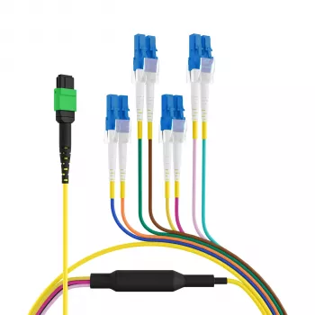 Trunkový kabel EFB Elektronik MPOF08LCOS2-10 MPO-PLUS/APC(F) na LC OS2 8vláknový, typ B, LSZH žlutý, 10m