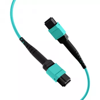 Patch kabel EFB Elektronik MPOF12MPOFOM3-2 MPO-PLUS samice na MPO-PLUS samice OM3 12vláknový typ B LSZH aqua, 2 m