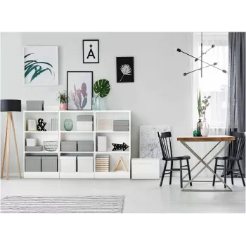Sada úložných boxů LEITZ Home Cube, 3 ks, bílá, 100% recyklovaná vlnitá lepenka, odnímatelné víko 628288