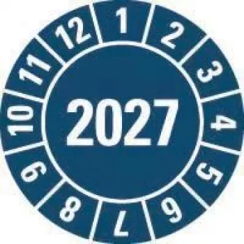 Kontrolní štítek HEIN Industrieschilder 2027, modrý, samolepicí fólie, kulatý 20 mm, 500 na roli 189463
