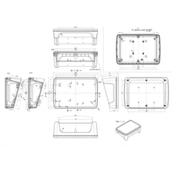 Pouzdro displeje Bopla BoPad BOP 7.0 P-9005-SET, 215 x 150 x 75,70 mm, ABS, černá (RAL 9005) 35107075.HMT1