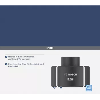 Krimpovací matrice Bosch 2608001168 pro trubkové kabelové oka a konektory, 240 mm², šestihranný profil