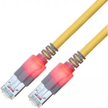 ZVK GMBH Easylan DualBoot LED Patch Cable RJ45 S/FTP Cat.6 (Class E), with saCon Connector, LSOH, Yellow, 25 m CS1OYCDCD0250