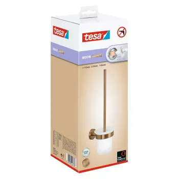 Sada toaletní kartáč tesa MOON BRONZE s lepenou montáží, sklo & kov 40601-00000-00