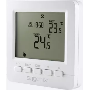 Sygonix Flush-Mounted Room Thermostat with Weekly Program, 5 to 35 °C, White (SY-4500818)