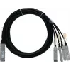 Pasivní přímý breakout kabel BlueLAN 40GBASE-CR4 QSFP na 4x 10GBASE-CR SFP+, 2 m, AWG30, kompatibilní s Centec CAB-Q-S-1M-CT-BL