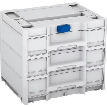 TANOS Systainer³ Sortainer/3 M 337 Modular Parts Organizer with 3 Drawers, ABS Plastic, Light Grey/Anthracite, 396 x 330 x 296 mm 83000874
