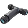 Vodotěsný kabelový konektor Sygonix SY-5516050 se šroubovými svorkami, IP68, 3pólový, černý