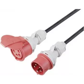 SYGONIX SY-5244050 Weather-Resistant Extension Cable 10m, 16A, IP44, Black