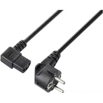 Sygonix SY-5243882 IEC C13 Power Cable, CEE 7/7 Angled Schuko to IEC C13 Socket, 3 m, Black