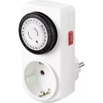 Sygonix SY-5042668 Analog Plug-in Timer Switch Daily Program 3680 W IP20 Continuous Operation White