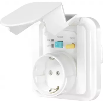 Sygonix SY-5775152 1-Gang Flush-Mounted RCD Safety Socket with Increased Touch Protection IP44 White