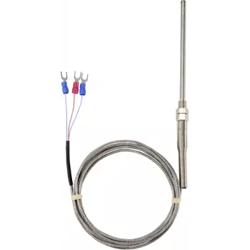 Teplotní sonda Sygonix M8 PT100 třívodičová, -50 až 300 °C, nerezová ocel, IP67, 2 m silikonový kabel SY-6085070