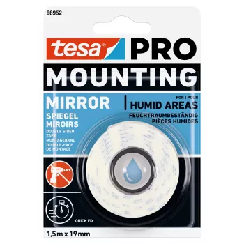 Montážní páska na zrcadla tesa Montage PRO bílá 1,5 m x 19 mm 66952-00000-00