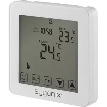 Sygonix Touch 2 Flush-Mounted Room Thermostat with Weekly Program, 1-70°C, White SY-4961570