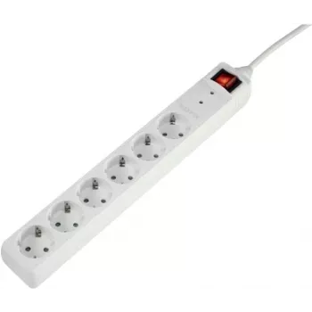 Sygonix SY-5044446 Surge Protector Power Strip White 6 Sockets 1.5m Cable