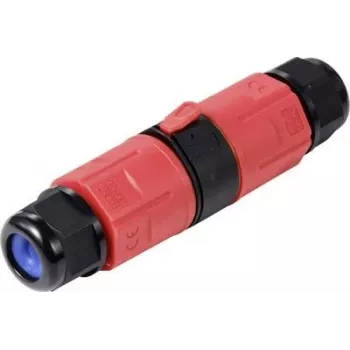 3pólový vodotěsný kabelový konektor Sygonix SY-6748352 s páčkovými svorkami, IP68, černý